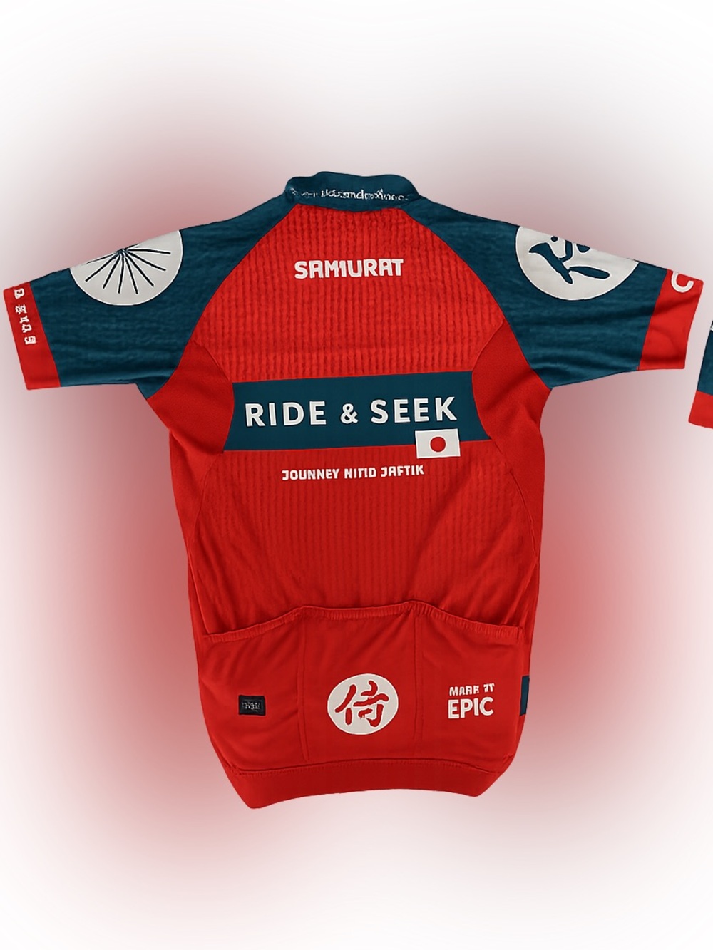 Women’s Ride & Seek Red Cycling Jersey "Samurai: Journey Into Japan